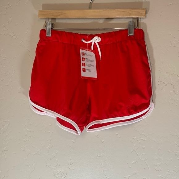 Yoga Running Workout Shorts Tankoo Athletic Elastic Waist Red - Women's size M - Picture 2 of 7